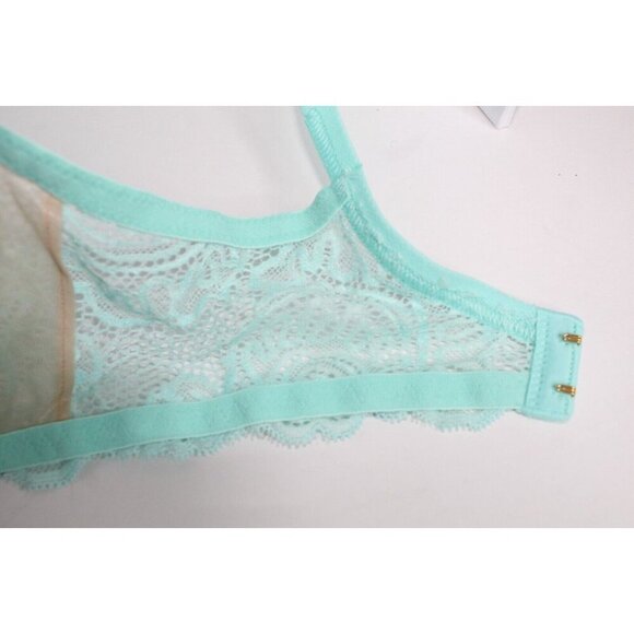 Victoria Secret Very Sexy 38D Boho Robin Egg Blue Cream Lace Padded Push Up Bra - Picture 11 of 14